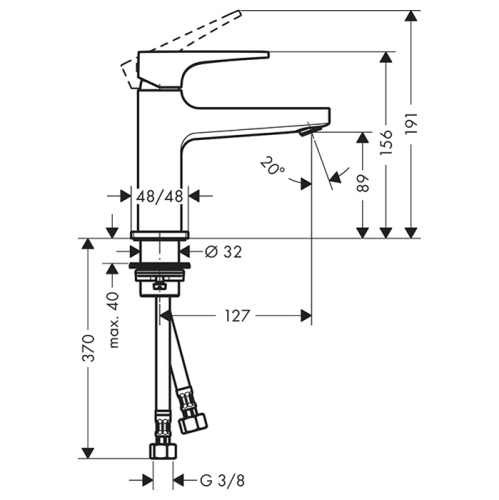 Hansgrohe Metropol Смеситель для раковины, на 1 отв, с донным клапаном, излив: 12.7см, цвет: шлифованная бронза фото в интернет-магазине САНТЕХСИТИ