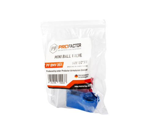 Кран шаровой PROFACTOR CHROME мини для бытовой техники в/в 1/2" фото в интернет-магазине САНТЕХСИТИ
