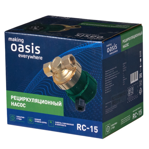 Насос для рециркуляции ГВС OASIS RC-15 фото в интернет-магазине САНТЕХСИТИ