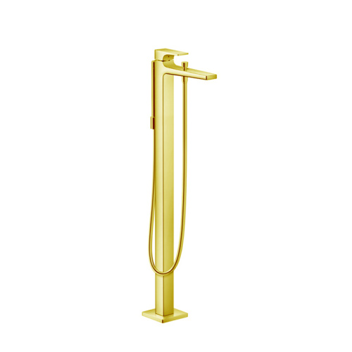 Hansgrohe Metropol Смеситель для ванны, на 1 отв, напольный, с ручным душем, излив 235мм, цвет: золото фото в интернет-магазине САНТЕХСИТИ