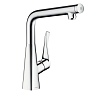 Hansgrohe Metris Select Смеситель  для кухни на 1 отв, поворотный излив, кнопка вкл/выкл воды, цвет: хром фото в интернет-магазине САНТЕХСИТИ