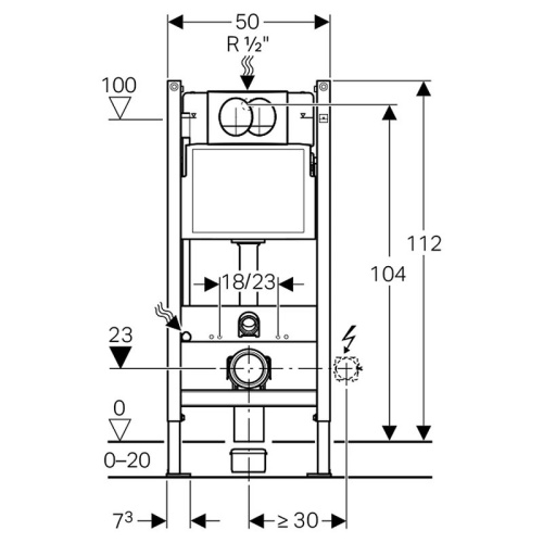 Система инсталляции для унитазов Geberit Duofix 111.154.11.2 с кнопкой смыва белая фото в интернет-магазине САНТЕХСИТИ