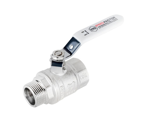 Кран шаровый PROFACTOR 3/4" вн.-нар. стальная рукоятка (10/80) фото в интернет-магазине САНТЕХСИТИ