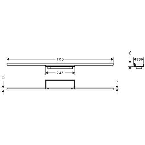Hansgrohe RainDrain Внешняя часть трапа для душа 900, цвет: хром фото в интернет-магазине САНТЕХСИТИ