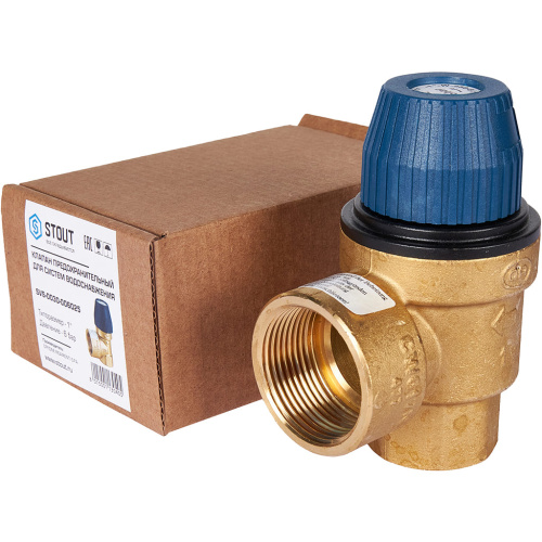 Предохранительный клапан для систем водоснабжения 6 бар 1"х1 1/4" (477.362) STOUT фото в интернет-магазине САНТЕХСИТИ