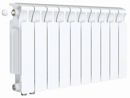 Радиатор биметаллический RIFAR Monolit Ventil 350 10 секций (ниж. подкл) фото в интернет-магазине САНТЕХСИТИ