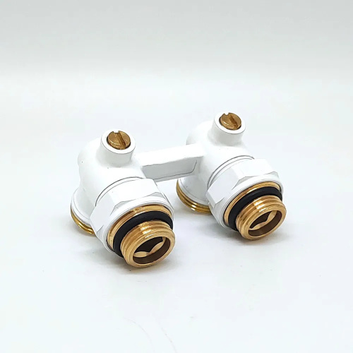 Узел для нижнего подключения радиатора TIM угловой 1/2"х3/4" белый цвет фото в интернет-магазине САНТЕХСИТИ