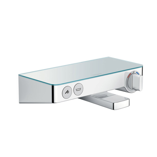 Hansgrohe Ecostat Select Термостат настенный для ванны на 2 источника, с изливом 192мм, с полочкой из безопасного стекла, цвет: хром фото в интернет-магазине САНТЕХСИТИ