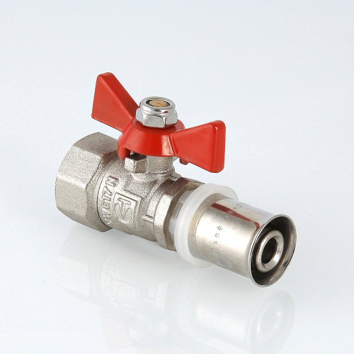 Кран шар. под пресс VALTEC рукоятка бабочка 16х1/2 вн. фото в интернет-магазине САНТЕХСИТИ