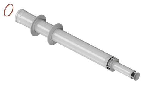 Труба коаксиальная VIVAT с наконечником антилед D60/100-1м фото в интернет-магазине САНТЕХСИТИ