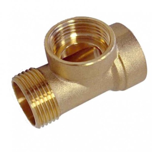 Резьбовой фитинг TIM тройник для насоса (латун.) вн/нар  1"-80 мм фото в интернет-магазине САНТЕХСИТИ