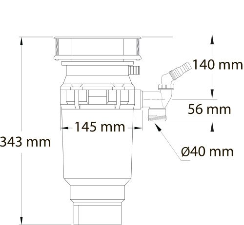 Измельчитель пищевых отходов McAlpine Perfect Grind, 343х145 мм, 367 Вт (0,5 л.с.), 2500 об/мин фото в интернет-магазине САНТЕХСИТИ