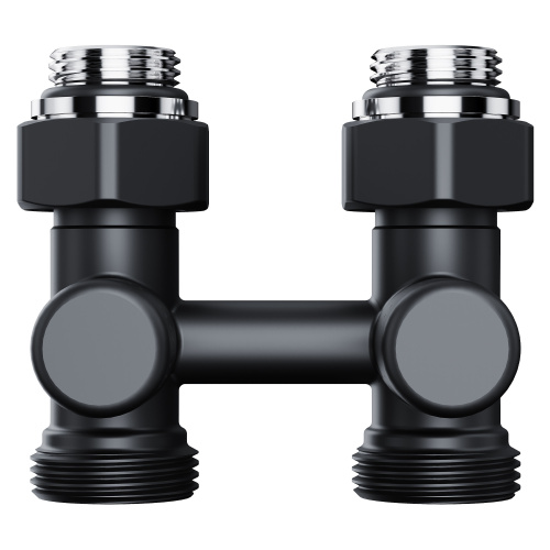 Узел нижнего подключения Royal Thermo Design прямой 1/2"х3/4" EK (черный) фото в интернет-магазине САНТЕХСИТИ