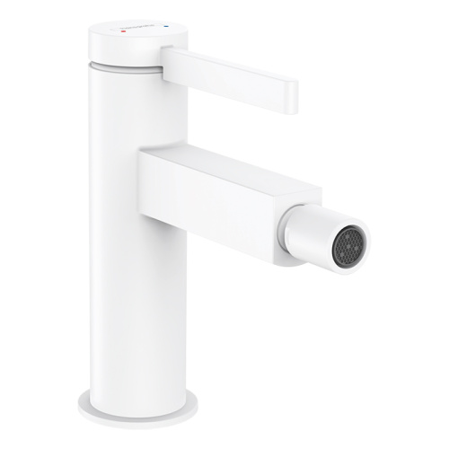 Hansgrohe Finoris Смеситель для биде, на 1 отв., с донным клапаном, цвет: белый матовый фото в интернет-магазине САНТЕХСИТИ