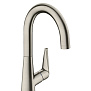 Hansgrohe Talis M51 Смеситель для кухни, на 1 отв однорычажный, поворотный излив 174мм, 1jet, h215мм, цвет: нержавейка фото в интернет-магазине САНТЕХСИТИ