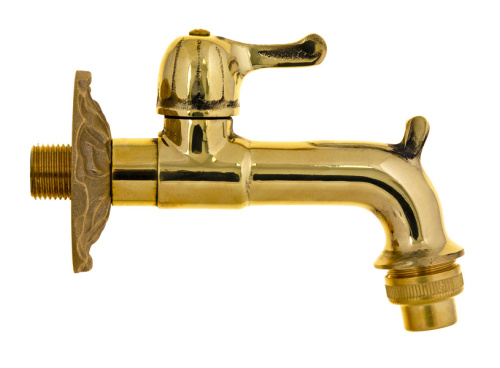 Кран SANTERA декор. с нос. Антик "золото" 1/2" фото в интернет-магазине САНТЕХСИТИ