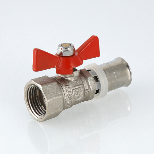 Кран шар. под пресс VALTEC рукоятка бабочка 16х1/2 вн. фото в интернет-магазине САНТЕХСИТИ
