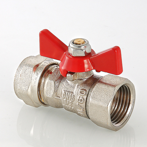 Кран шар. под обжим VALTEC рукоятка бабочка 16 х 1/2" вн. фото в интернет-магазине САНТЕХСИТИ