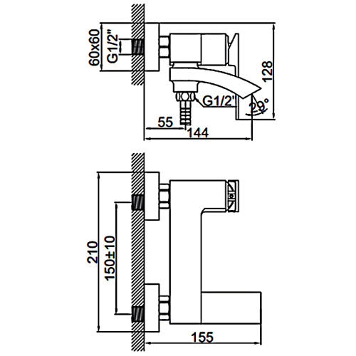 Смеситель для ванны Ledeme H78B L3178B фото в интернет-магазине САНТЕХСИТИ