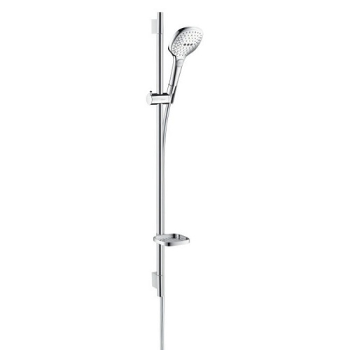 Hansgrohe Raindance Select E Душевой набор: штанга 90см., ручной душ 120, 3jet (Rain, RainAir, WhirlAir), мыльница, шланг, цвет: белый/хром фото в интернет-магазине САНТЕХСИТИ