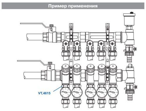 VALTEC Тройник с термометром "евроконус" 3/4 VT.4615.0.0 (10) фото в интернет-магазине САНТЕХСИТИ