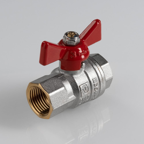 Кран шаровый VALTEC ГОСТ 1/2" вн.-вн. рукоятка бабочка фото в интернет-магазине САНТЕХСИТИ