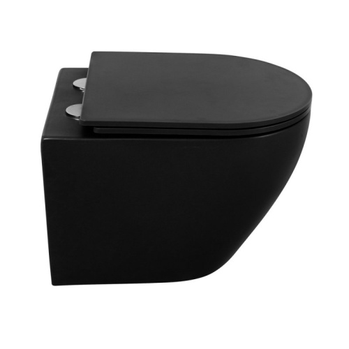 Подвесной унитаз BelBagno безободковый COLORATO BB062CHR-MB черный матовый фото в интернет-магазине САНТЕХСИТИ