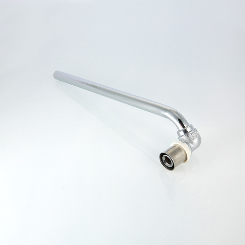 Пресс фитинг VALTEC Угол радиаторный с латунной хром. трубкой 15 мм, 16х15х300 (правый) фото в интернет-магазине САНТЕХСИТИ