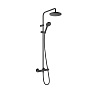 Hansgrohe Vernis Blend Душевая стойка с верхним душем 200 1jet с термостатом, цвет: матовый черный фото в интернет-магазине САНТЕХСИТИ