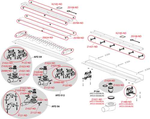 Трап для душа ALCAPLAST APZ13-DOUBLE9-550 фото в интернет-магазине САНТЕХСИТИ