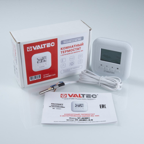 Термостат комнатный VALTEC VT.AC801.0.0 с интерфейсом связи RS-485 фото в интернет-магазине САНТЕХСИТИ