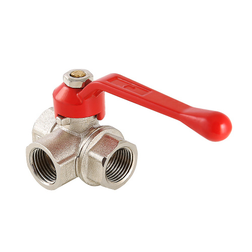 Кран шаровой трехходовой VALTEC тип L 1/2" вн. вн. вн. фото в интернет-магазине САНТЕХСИТИ
