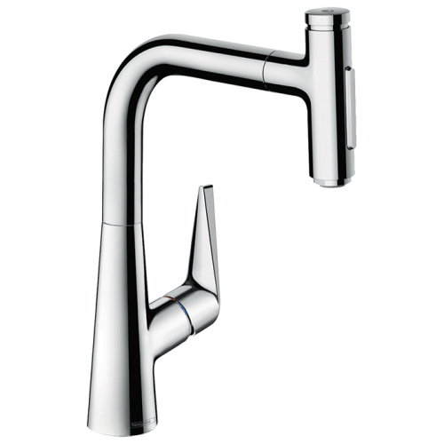 Hansgrohe Talis Select M51 Смеситель для кухни, на 1 отв, поворотный излив: 20.8см с вытяжным душем, 2jet, h:22.3см, sBox, кнопка вкл/выкл, цвет: хром фото в интернет-магазине САНТЕХСИТИ