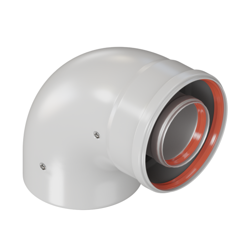 Отвод коаксиальный VIVAT D60/100х90° фото в интернет-магазине САНТЕХСИТИ