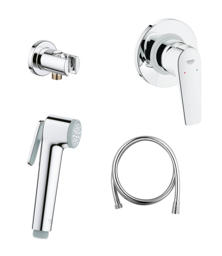 Гигиенический душ GROHE со смесителем встраиваемый BauFlow 124900 хром фото в интернет-магазине САНТЕХСИТИ