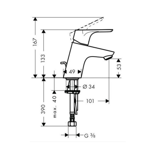 Hansgrohe Focus Смеситель для раковины, 1 отв., цвет: хром фото в интернет-магазине САНТЕХСИТИ