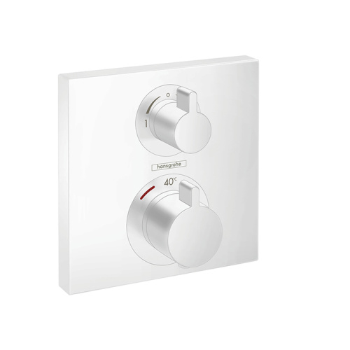 Hansgrohe Ecostat Square Термостат для душа, 2 источника, внешняя часть, цвет: белый матовый фото в интернет-магазине САНТЕХСИТИ
