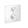 Hansgrohe Ecostat Square Термостат для душа, 2 источника, внешняя часть, цвет: белый матовый фото в интернет-магазине САНТЕХСИТИ