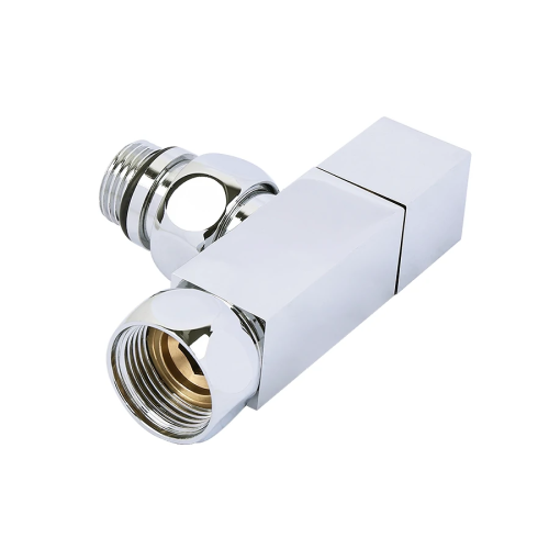 Кран для полотенцесушителя TIM угловой квадр. ручки 3/4"х1/2" г/ш фото в интернет-магазине САНТЕХСИТИ