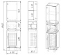 40 Пенал-шкаф Vesta 40 №4 белый/графит Pur-клей фото в интернет-магазине САНТЕХСИТИ