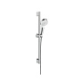 Hansgrohe Crometta Vario Unica Душевой набор: штанга 650mm, ручной душ, 1jet (Rain), шланг, цвет: белый/хром фото в интернет-магазине САНТЕХСИТИ
