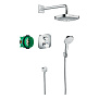 Hansgrohe Croma E Душевая система, верхний душ 18,7х18.7см., смеситель термостатический, с ручным душем, цвет: хром фото в интернет-магазине САНТЕХСИТИ