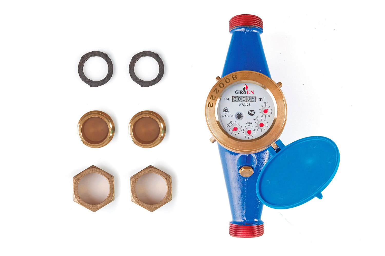 Счетчик GROEN для холодной воды мокроход WRC (iron) 1" фото в интернет-магазине САНТЕХСИТИ