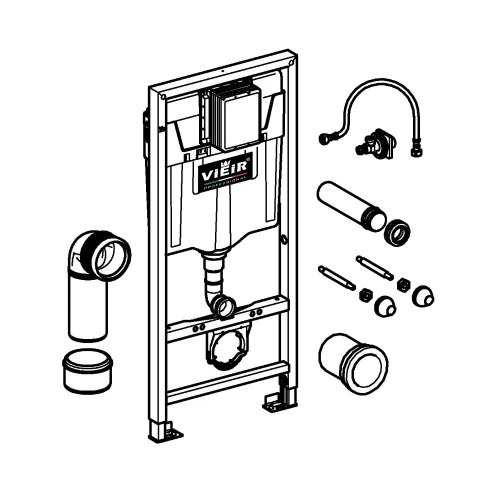 Инсталляция для подвесного унитаза VIEIR (пневматический слив) без кнопки VRQ79 фото в интернет-магазине САНТЕХСИТИ