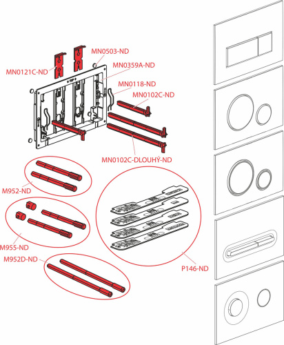 Комплект инсталляции для унитаза ALCAPLAST с черной матовой кнопкой M678 кругл. кнопки фото в интернет-магазине САНТЕХСИТИ