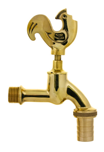 Кран SANTERA декор. с нос. Петушок "золото" 1/2" фото в интернет-магазине САНТЕХСИТИ