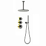 Душевая система встроенная с термостатом Timo Saona SX-2399/18SM черное золото фото в интернет-магазине САНТЕХСИТИ