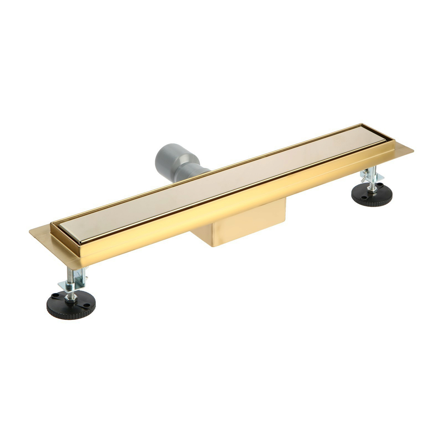 Трап для душа TIM с решеткой глянцевое золото (сух. затвор,горизонт. выпуск) 70*600 фото в интернет-магазине САНТЕХСИТИ