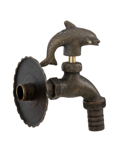 Кран SANTERA декор. с нос. Дельфин "бронза" 1/2" фото в интернет-магазине САНТЕХСИТИ