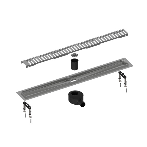 Душевой лоток TIMO Drain System 600  с вставкой "lines", Сатин фото в интернет-магазине САНТЕХСИТИ